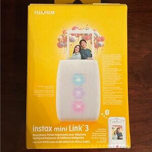 Fujifilm Instax Mini Link 3 SmartPhone Printer - White with Colorful LED